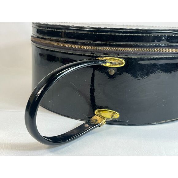 Vintage BIack Round Judy Lee Jewels Case for Jewelry /Storage/ Display Hat Box - Picture 3 of 9
